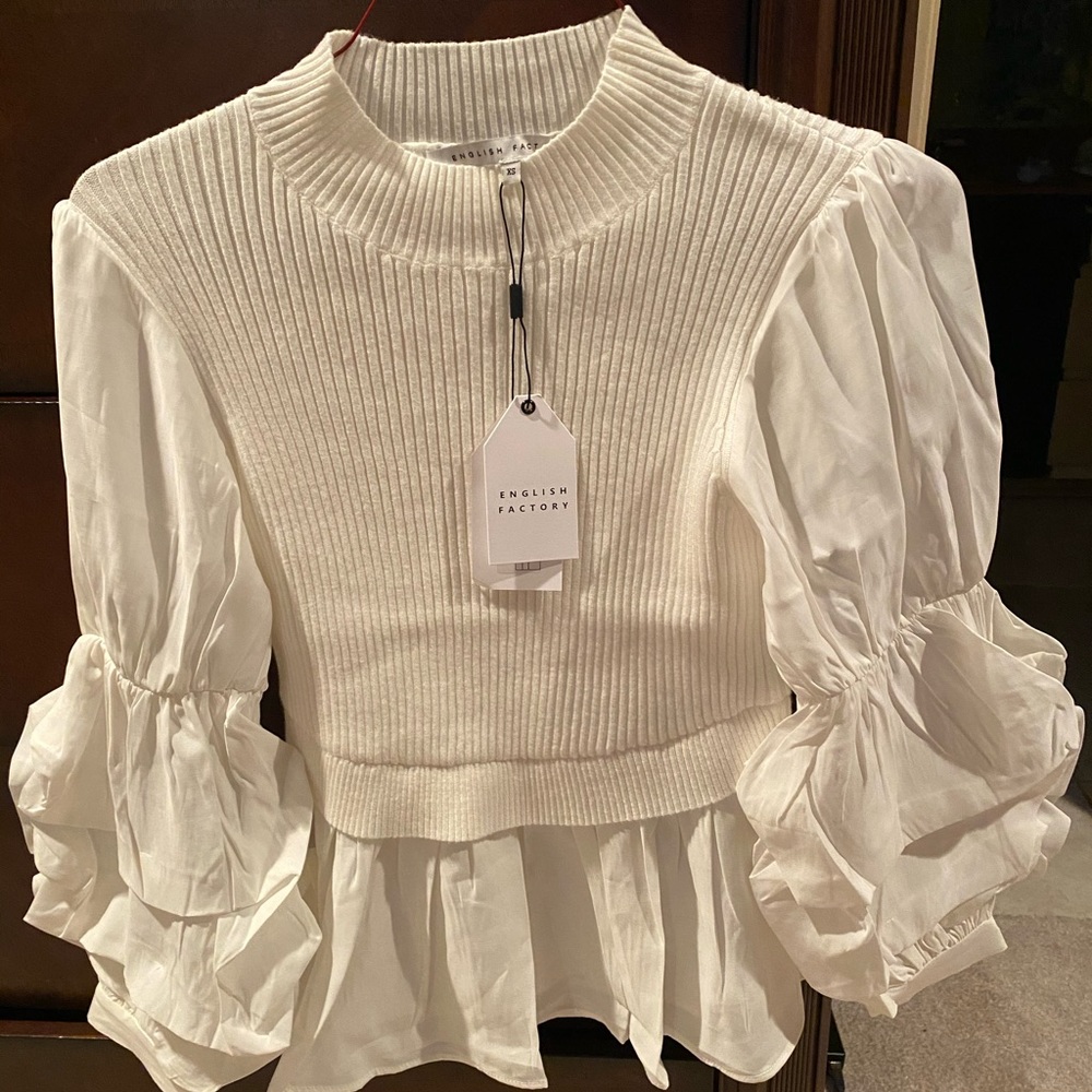 English Factory mixed media blouse